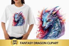 Watercolour Fantasy Dragon Clipart Product Image 1