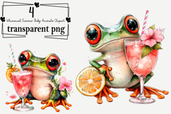 Whimsical Summer Baby Animals Clipart Watercolor PNG Product Image 1
