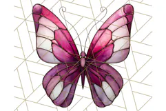 Stained Glass Butterfly PNG Colorful Clipart for Sublimation Product Image 4
