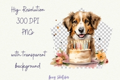 22 Dog Breeds with Birthday Cakes Watercolor Clipart Product Image 4