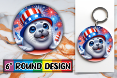 Playful Ornaments Circle Sublimation, USA Animals Product Image 1