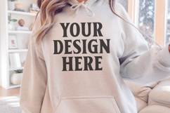 Ash Gildan 18500 Hoodie Mockup, Unisex Sweatshirt Mockup Product Image 1