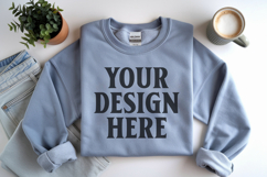 Ash Gildan 18000 Folded Flat Lay Mockups Product Image 1