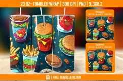Fast Food Tumbler Wrap Designs, Sublimation Wrap Product Image 1