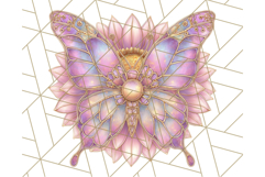 Stained Glass Butterfly and Sunflower PNG Clipart Product Image 4