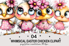 Whimsical Easter Chicken Clipart Png Product Image 5