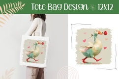 Funny Goose Illustration PNG, Love Tote Bag Template Product Image 1