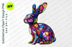 Colorful Abstract Rabbit Illustration With Stained Clipart Product Image 1