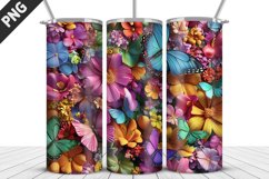 3D Flowers Tumbler Wrap | Sublimation Design | Tumble PNG Product Image 5