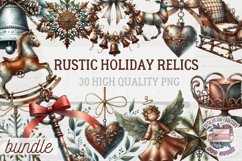 Christmas Rustic bundle 30 PNG Sublimation Vintage Product Image 1