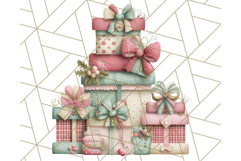 Pastel Christmas Clipart, Mint and Blush Holiday PNG Product Image 4