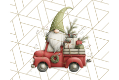 Vintage Truck Christmas Gnomes Clipart PNG, Cute Gnome Png Product Image 4