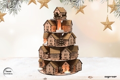 Christmas Advent Calendar Village SVG | Laser Cut | SVG Product Image 7