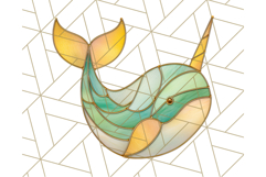 Stained Glass Sea Creatures PNG Clipart, Ocean Fantasy Product Image 4