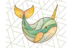 Stained Glass Sea Creatures PNG Clipart, Ocean Fantasy Product Image 4