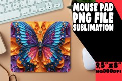 Color Splash Butterfly Mouse Pad - 3D Design Product Image 1