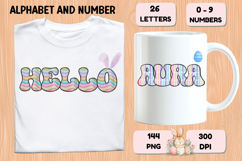 Watercolor Stripes Doodle Alphabet PNG Retro Letters 300 DPI Product Image 6