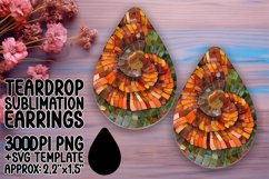 Glitter Flower Teardrop Earring Sublimation Art Product Image 1