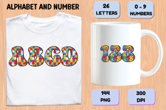 Autism Awareness Doodle Letters Puzzle Piece Alphabet PNG Product Image 6