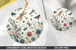 Flowers Stained Glass Ornament PNG, Digital Download File Product Image 1