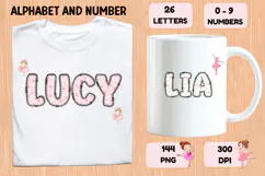 Bellerina Alphabet PNG Cute Ballet Letters Numbers 300 DPI Product Image 6