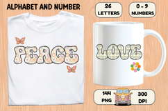 Retro Groovy Alphabert PNG 70s Numbers &amp; Letters 300 DPI Product Image 6