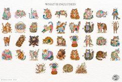Quirky Funny Autumn Cat Clipart Product Image 4