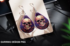 Stained Glass Halloween Skull Earring Design Product Image 1