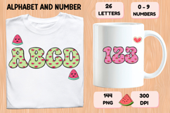 Watermelon Alphabet PNG Cute Summer Letters &amp; Numbers 300DPI Product Image 6