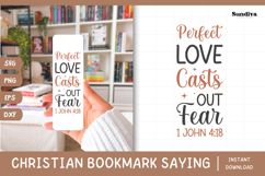 Christian Bookmark Saying SVG | Perfect Love Casts Out Fear Product Image 1