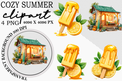 Whimsical Cozy Summer Clipart, Summer Vacation Clipart, Product Image 1