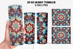 Flower Skinny Tumbler 20oz Wrap Design, Winter Tumbler Wrap Product Image 1