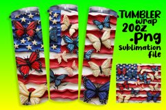 Stars and Stripes Patriotic Tumbler Wrap Sublimation Product Image 1