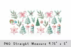 Christmas glass can wrap, Pastel Watercolor 16oz Libbey Can Product Image 2