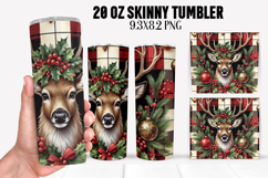 Christmas Deer Tumbler Sublimation ,20 oz Tumbler Wrap Product Image 1