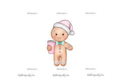 Pink Christmas Cookie Clipart Set Product Image 15
