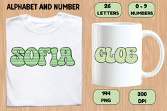 Stripes Alphabet Letters &amp; Numbers Clipart PNG 300DI Product Image 6