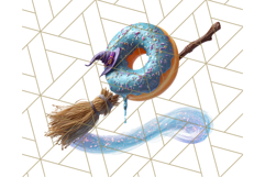 Realistic Halloween Donut Clipart PNG, Spooky Cute Sweets Product Image 4