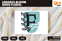 Lunaria Bloom Boho Floral Monogram Product Image 1
