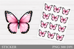 Butterfly Sticker Design. Summer Sticker Template Product Image 1
