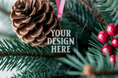 Christmas Acrylic Ornament Mockups | Round Clear Acrylic Orn Product Image 1