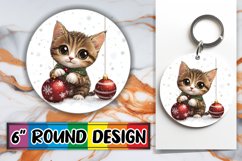 Dynamic Round Design PNG Keychain , Xmas Product Image 1