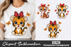 Cute Tiger Girl Clipart PNG Product Image 1