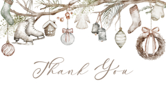 Boho &amp; Scandinavian Christmas Watercolor Seamless Border Set Product Image 3