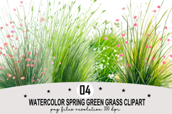 Watercolor Spring Green Grass Clipart Watercolor PNG Product Image 1