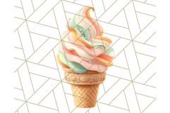 Ice Cream Clipart PNG, Summer Treats Clip Art, Swirl Cone Product Image 4