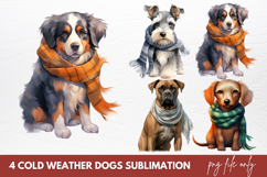 Christmas Cold Weather Dogs Sublimation Clipart Product Image 1