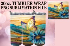 Spring-Inspired Glitter Butterfly Tumbler Wrap 20oz Product Image 1