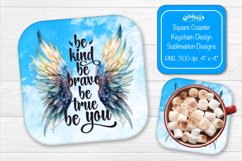 Square coaster Sublimation coaster quotes Be Kind Product Image 1