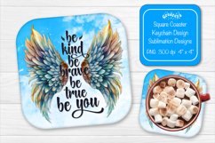 Square coaster Sublimation coaster quotes Be Kind Product Image 1